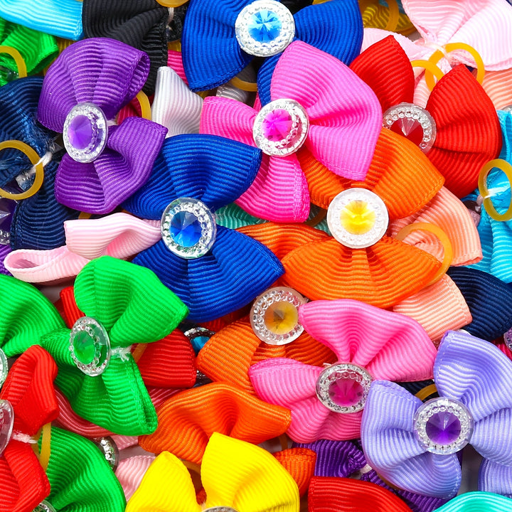 20Pcs Vibrant Bow Hair Clips Pet Accessories 🐾