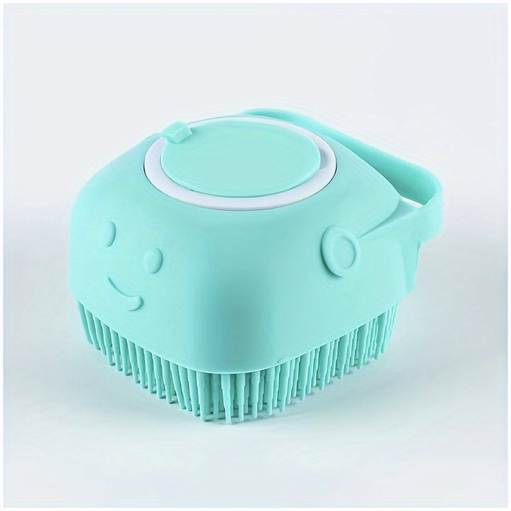 Silicone Pet Shampoo Brush with Built-In Dispenser - Gentle Massage Bath Comb for Dogs & Cats, No Batteries Required