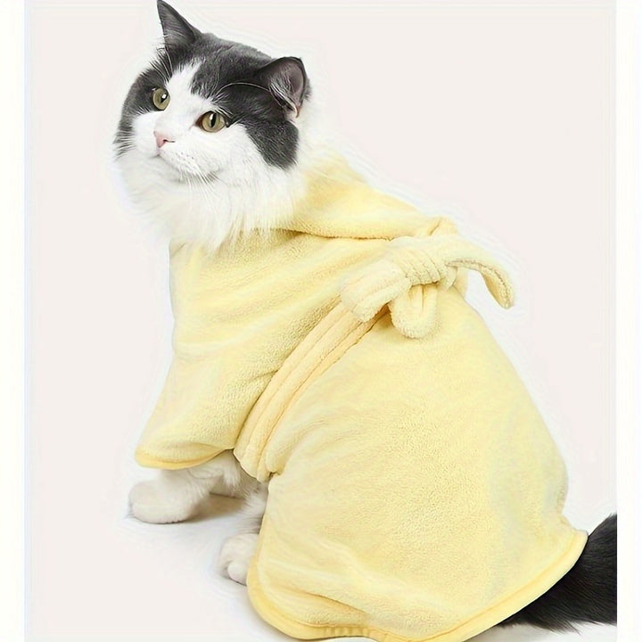 Ultra-Absorbent Microfiber Pet Bathrobe for Small to Medium Dogs & Cats - Quick Dry, Soft, All-Season Comfort with Secure Hook-and-loop Fastener Closure