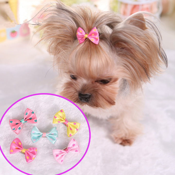 3pcs Cute and Stylish Pet Hair Clips for Small Dogs and Cats - Set of Adorable Hair Bows with Secure Clips for Easy Grooming and Fashionable Looks.