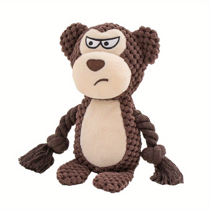 1pc squeaky plush dog toy for all breed sizes.