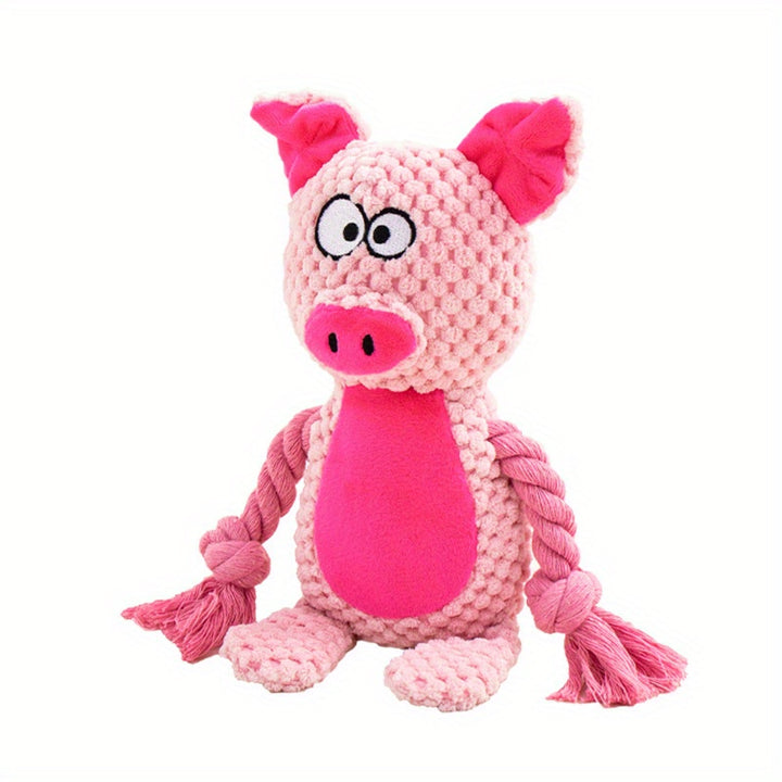 1pc squeaky plush dog toy for all breed sizes.