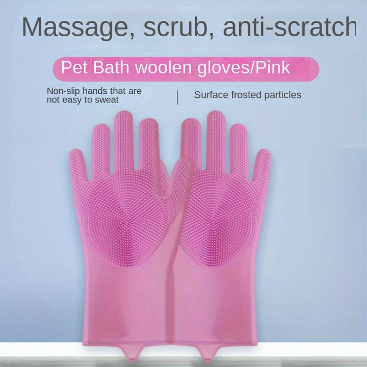 Silicone Pet Grooming Gloves | Bath brush 🐾