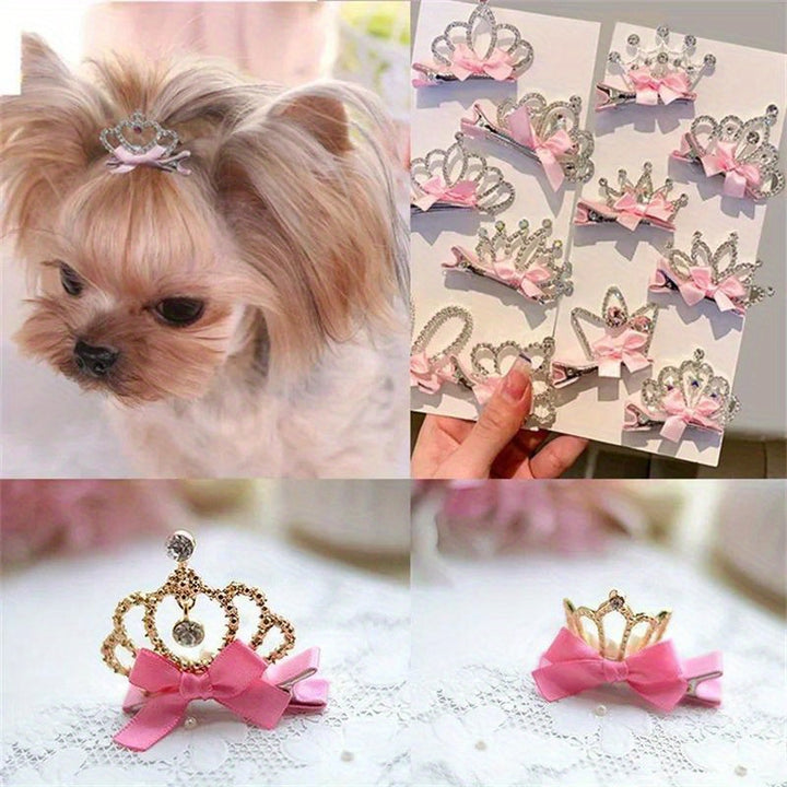 3 Pieces of Heart Pattern Pet Hair Accessories