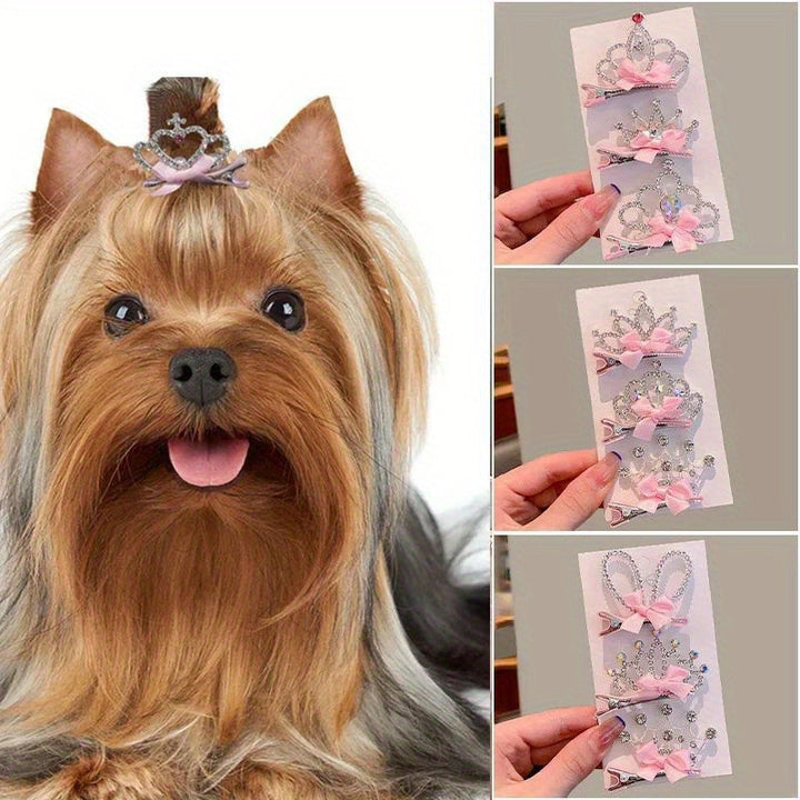 3 Pieces of Heart Pattern Pet Hair Accessories