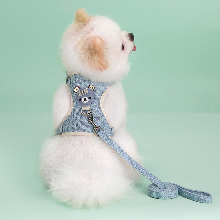 Newest Cute Rabbit Harness and Leash Bunny Pet Accessories Vest Harnesses Rabbit Leashes for Outdoor Walking Pets Supplies, Without Battery