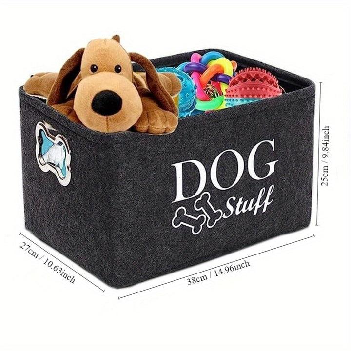 Pet Toy Storage Box Durable and Portable Felt Organizer