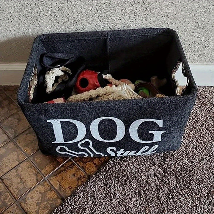 Pet Toy Storage Box Durable and Portable Felt Organizer