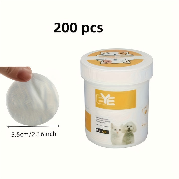 200 Pieces Dog Eye Care Wipes Plastic Cleaning Pads