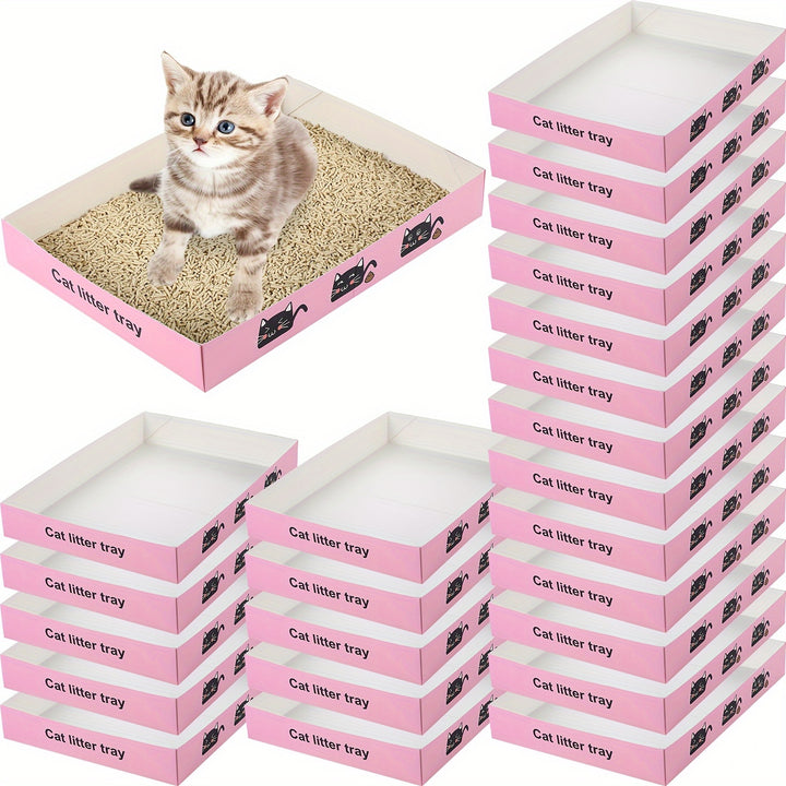 Disposable Cat Litter Boxes, Pack of 5 Easy to Clean🐾