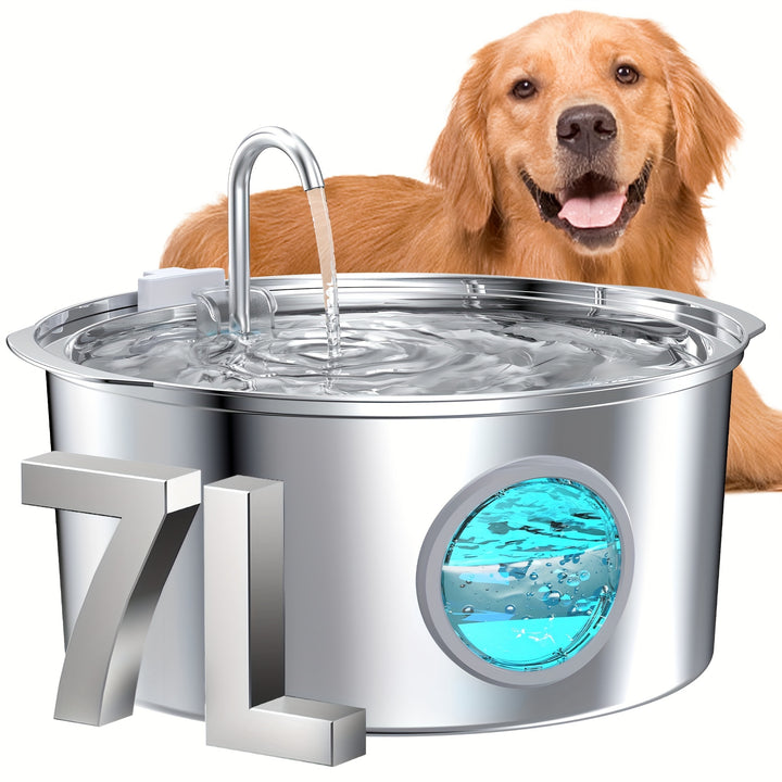 7L Automatic Sliding Steel Fountain for Pets - Silent