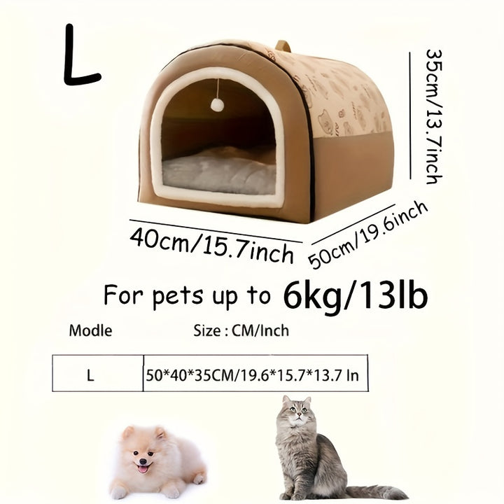 2-in-1 Pet House & Bed | Cozy, soft and portable 🐾