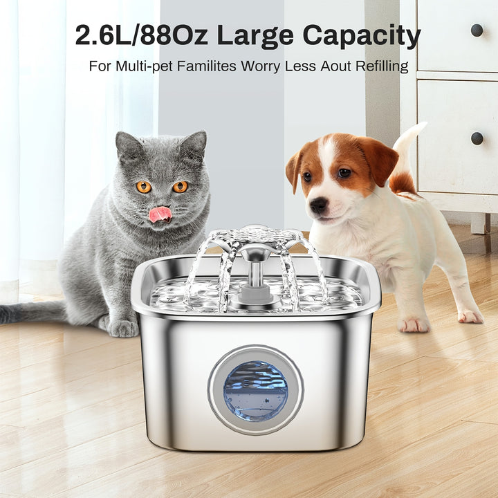 2.8L Stainless Steel Pet Water Fountain 🐾for Pets