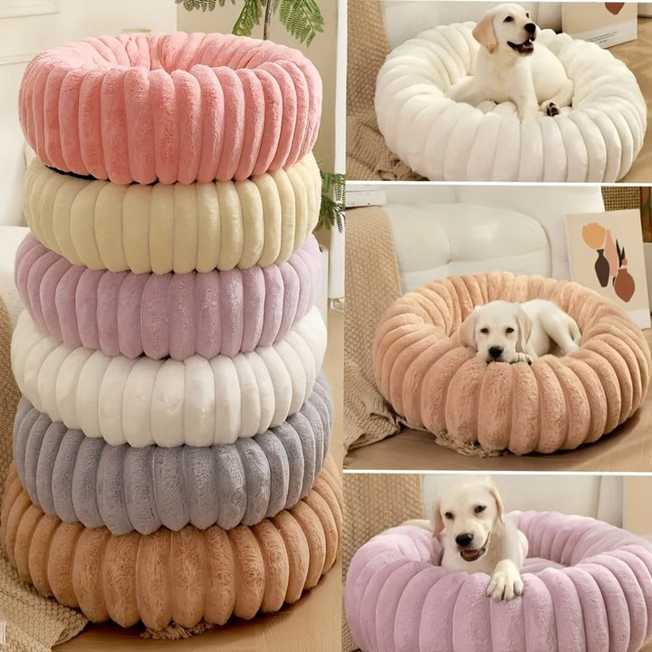 1Pc Round Plush Cozy Pet Bed Soft Mat