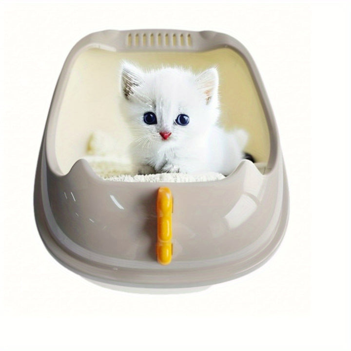 Semi-Enclosed Cat Litter Box -Easy to clean and compact