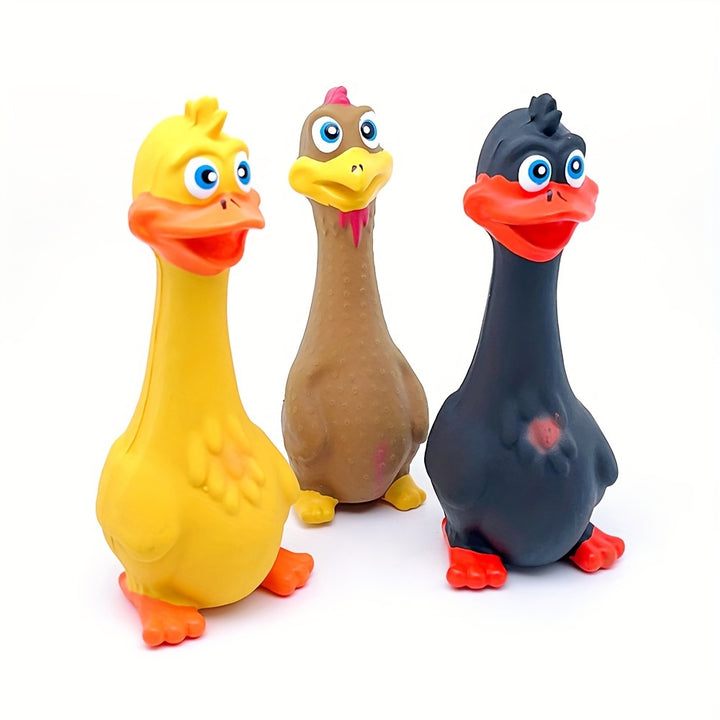 Dog chew toy with duck/chicken design. healthy