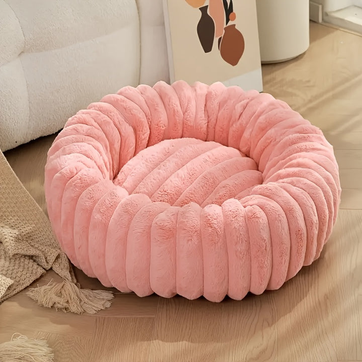 1Pc Round Plush Cozy Pet Bed Soft Mat