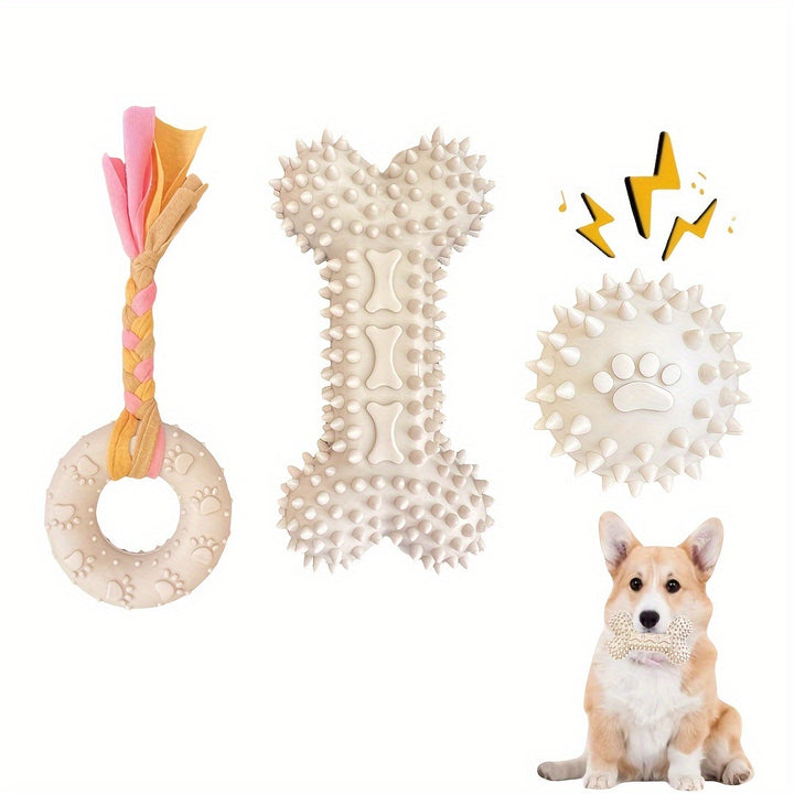 Set of 3 Puppy Chew Toys | Teething relief, interactive🐾