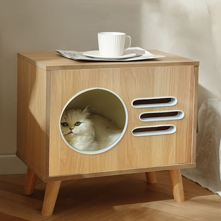 Wooden Cat Litter Box and Nightstand multifunctional 🐾