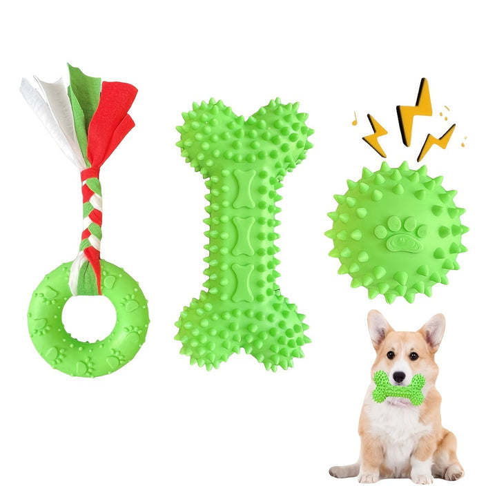 Set of 3 Puppy Chew Toys | Teething relief, interactive🐾