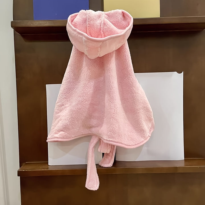 Ultra-Absorbent Microfiber Pet Bathrobe for Small to Medium Dogs & Cats - Quick Dry, Soft, All-Season Comfort with Secure Hook-and-loop Fastener Closure