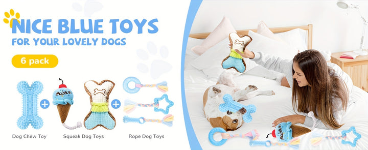 Set of 6 Puppy Teething Toys | dental relief 🐾