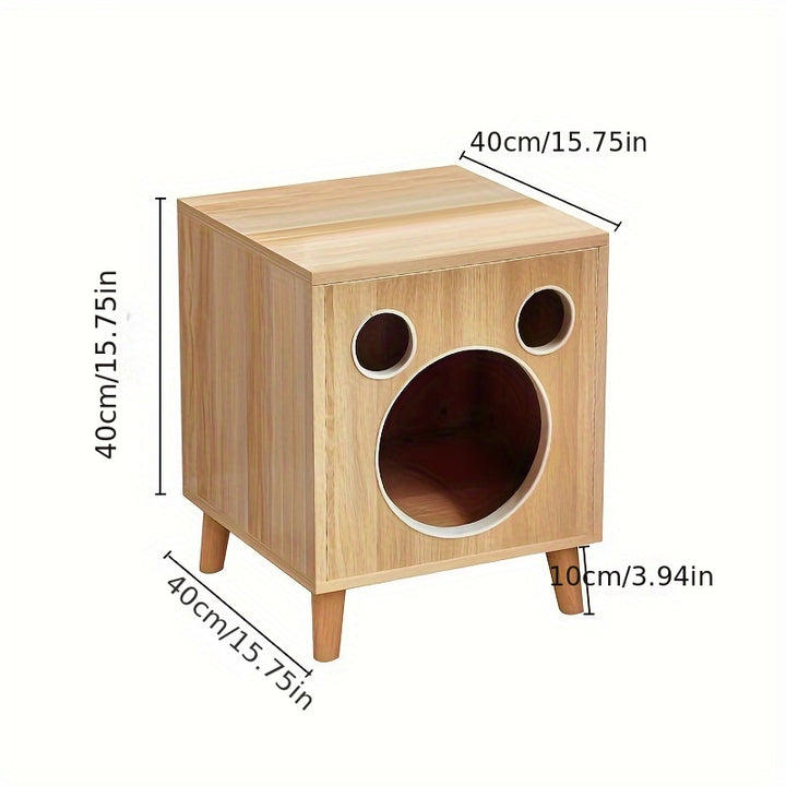 Wooden Cat Litter Box and Nightstand multifunctional 🐾