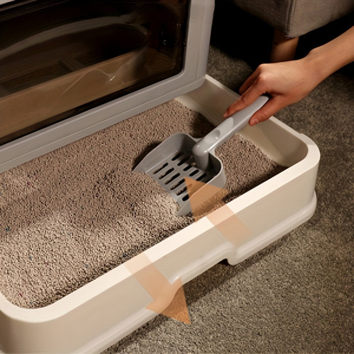 Closed cat litter box | removable drawer with massage