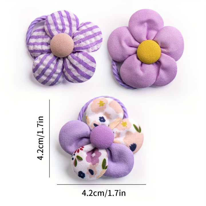 2 Pieces Cute Floral Dog Hair Bows - Beautiful