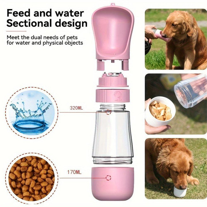 Portable Dog Water Bottle with Food Storage 🐾