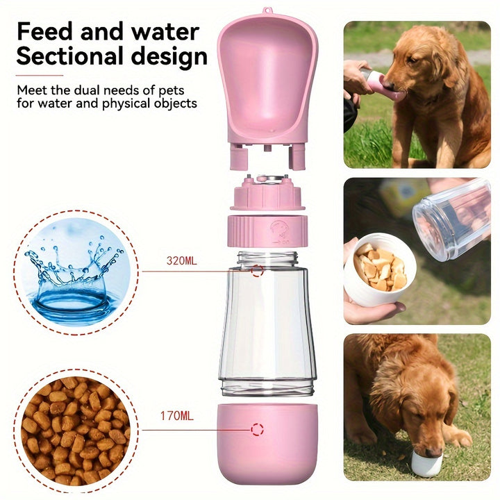 Portable Dog Water Bottle with Food Storage 🐾