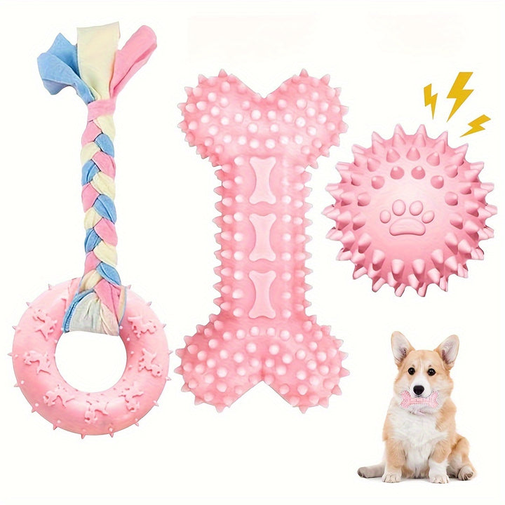 Set of 3 Puppy Chew Toys | Teething relief, interactive🐾