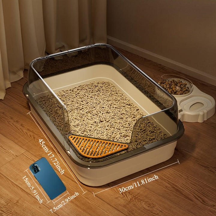 Extra Large Semi-Enclosed Cat Litter Box|Splash Proof