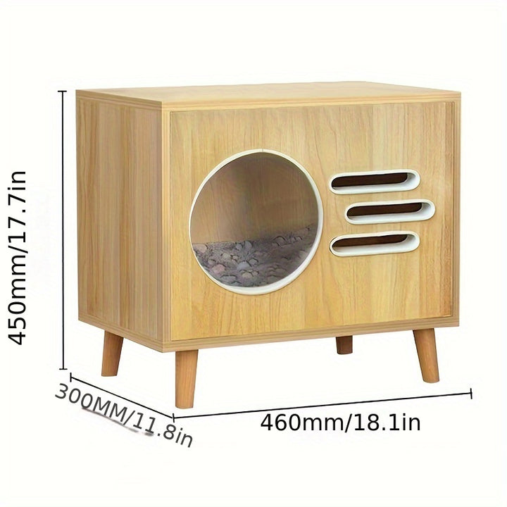 Wooden Cat Litter Box and Nightstand multifunctional 🐾