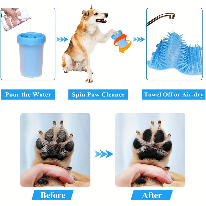 1pc Portable cup for washing pet feet - dogs and cats