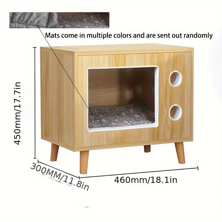 Wooden Cat Litter Box and Nightstand multifunctional 🐾