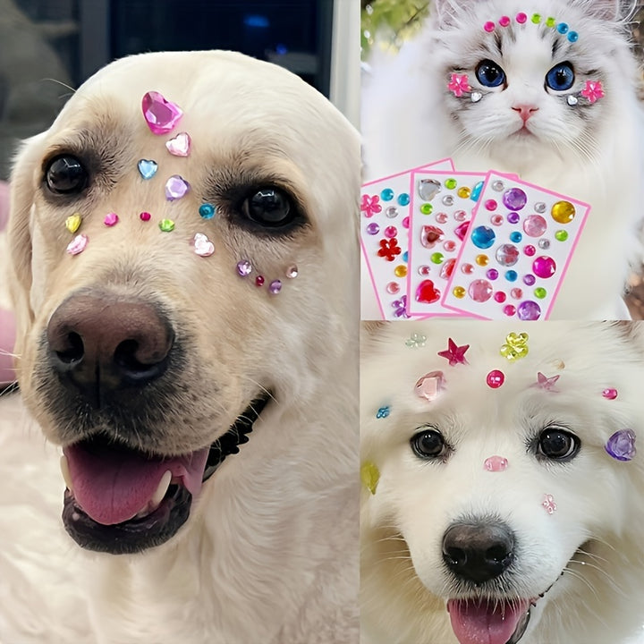 3 pcs Shiny 3D Diamond Stickers for Pets 🐾