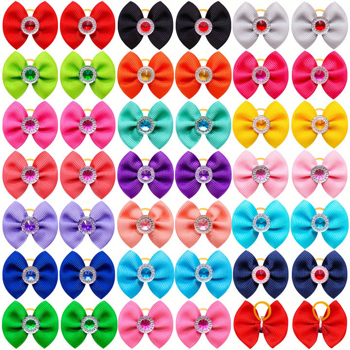 20Pcs Vibrant Bow Hair Clips Pet Accessories 🐾