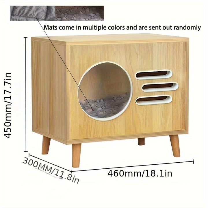 Wooden Cat Litter Box and Nightstand multifunctional 🐾