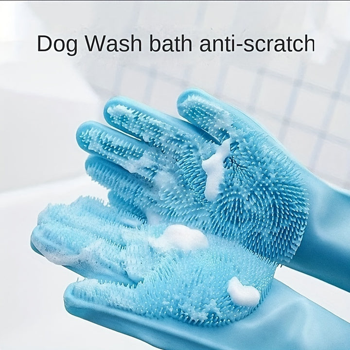 Silicone Pet Grooming Gloves | Bath brush 🐾