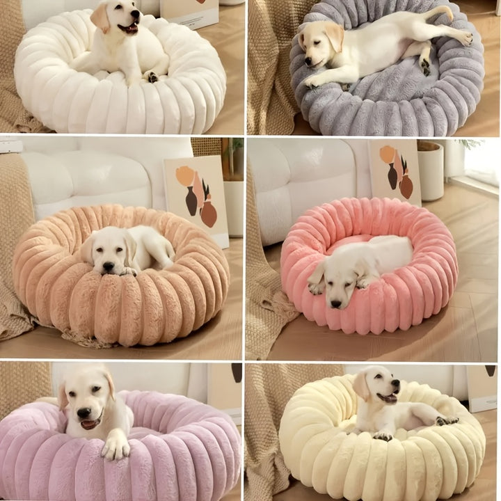 1Pc Round Plush Cozy Pet Bed Soft Mat