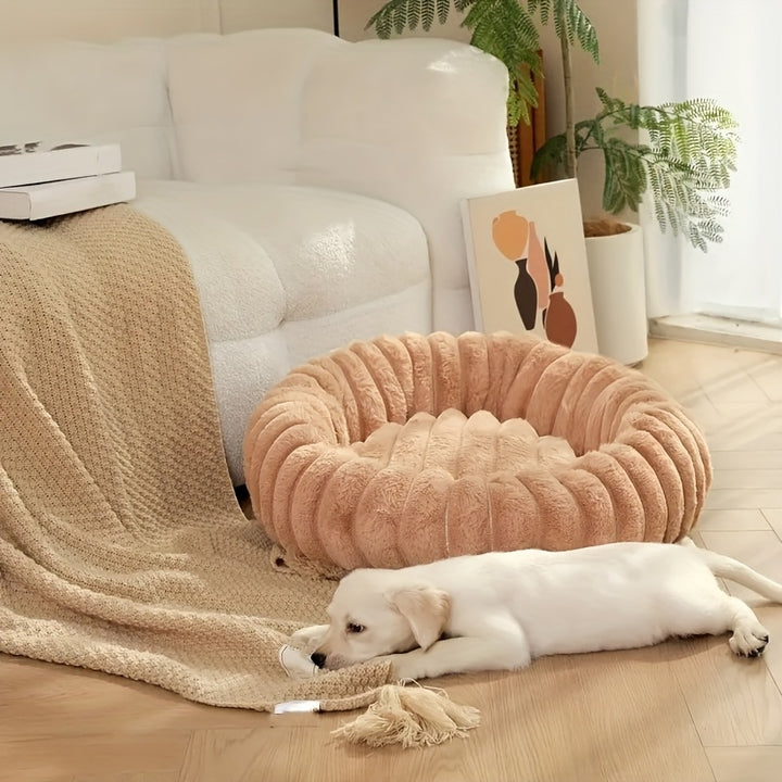 1Pc Round Plush Cozy Pet Bed Soft Mat