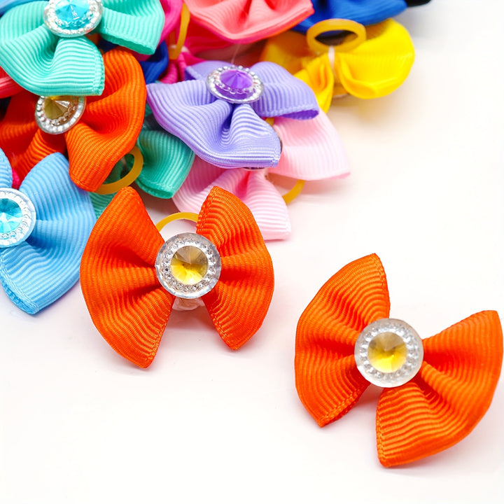 20Pcs Vibrant Bow Hair Clips Pet Accessories 🐾