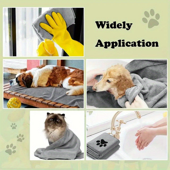 Superabsorbent bath towel for dogs and cats