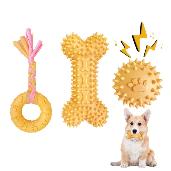 Set of 3 Puppy Chew Toys | Teething relief, interactive🐾