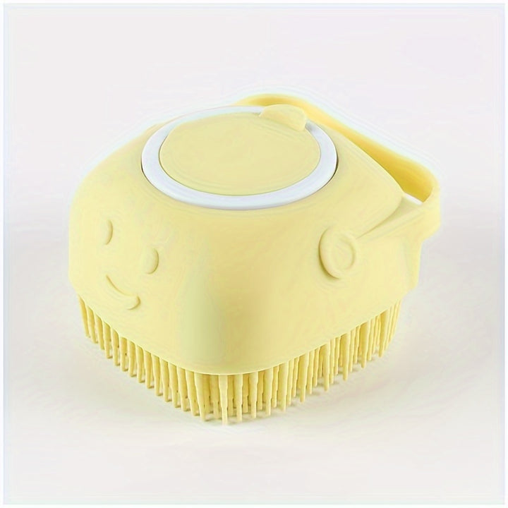 Silicone Pet Shampoo Brush with Built-In Dispenser - Gentle Massage Bath Comb for Dogs & Cats, No Batteries Required