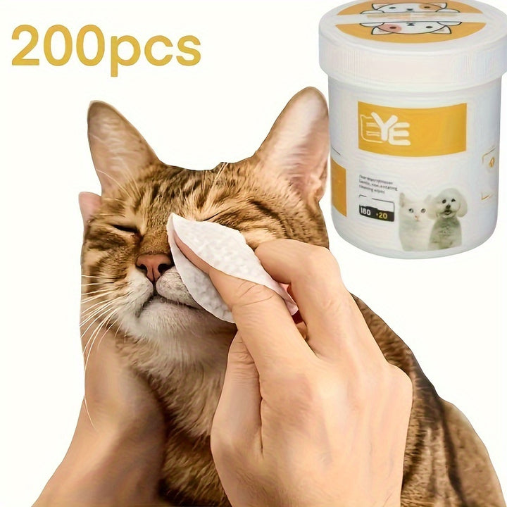 200 Pieces Dog Eye Care Wipes Plastic Cleaning Pads