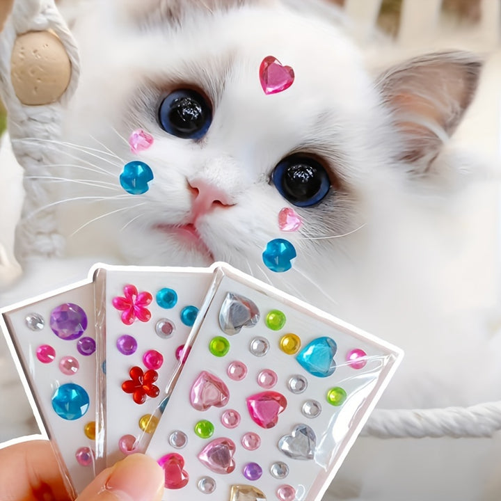 3 pcs Shiny 3D Diamond Stickers for Pets 🐾