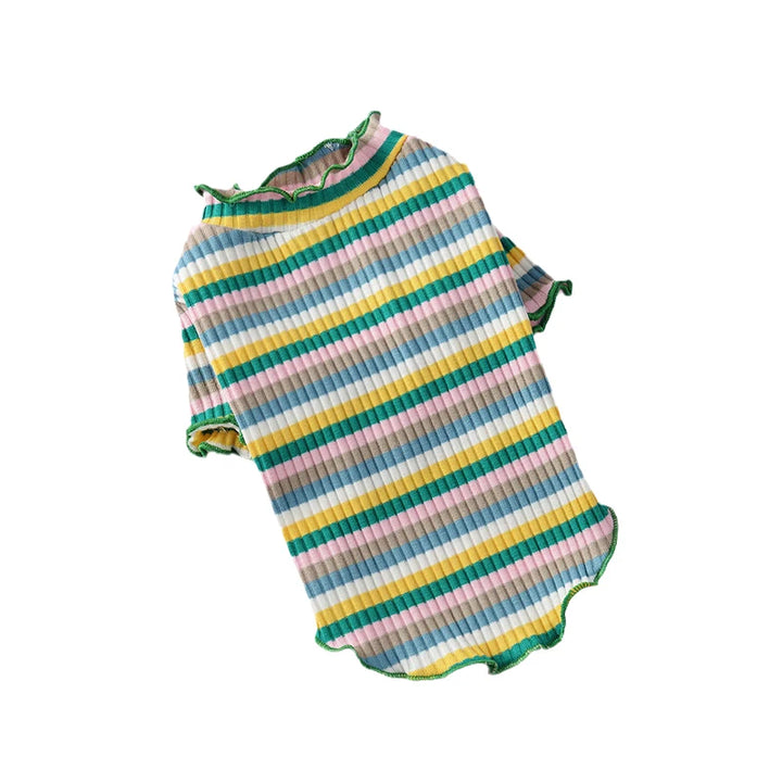 Colorful Stripe Sphynx Cat Vest Shirt for Small Cats Katten Kedi Cotton Puppy Dog Pet Clothes mascotas Clothing ropa para gatos