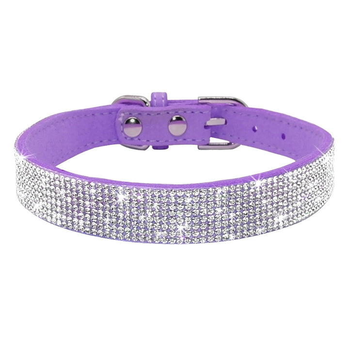 Bling Rhinestone Dog Collar Glitter Rhinestone Puppy Cat Collars With Flower Fashion Crystal Dogs Cats Necklace For Chihuahua